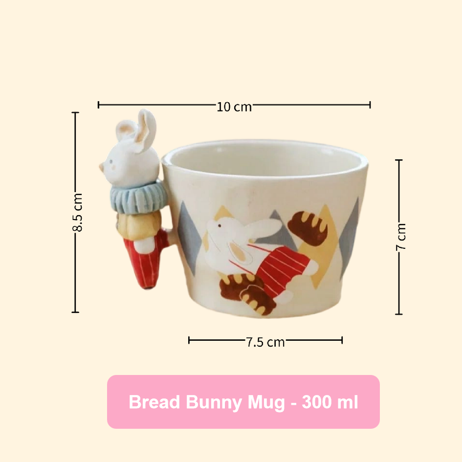 【Handmade to Order】Adorable Hand-Sculpted Bunny Series Ceramic Coffee Mug