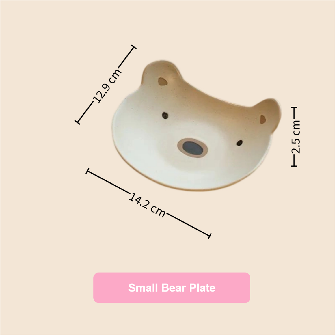 Adorable Terracotta Bear & Cub Salad Plate