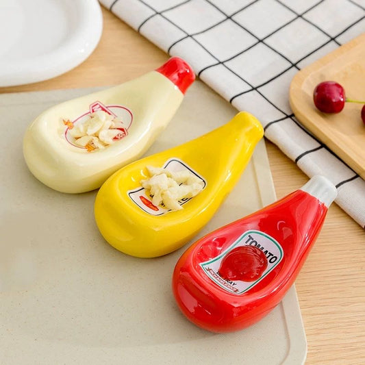 Squashed Sauce Bottle Shape Sauce Dish