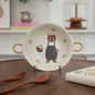 【Handmade to Order】Cute Round Double-Handle Deep Plate