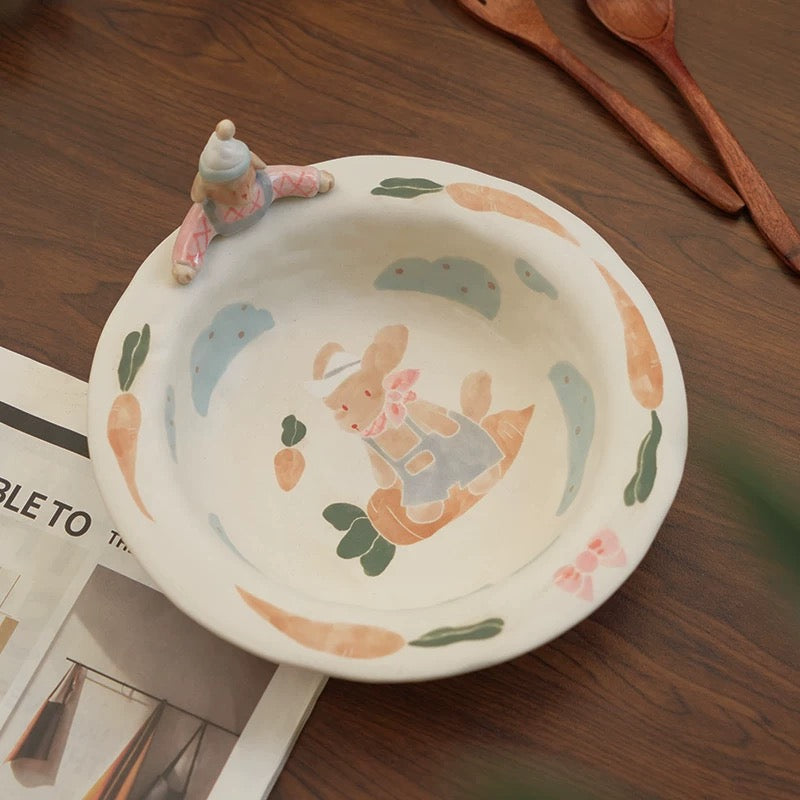 【Handmade to Order】Cute 3D Puppy Round Plate