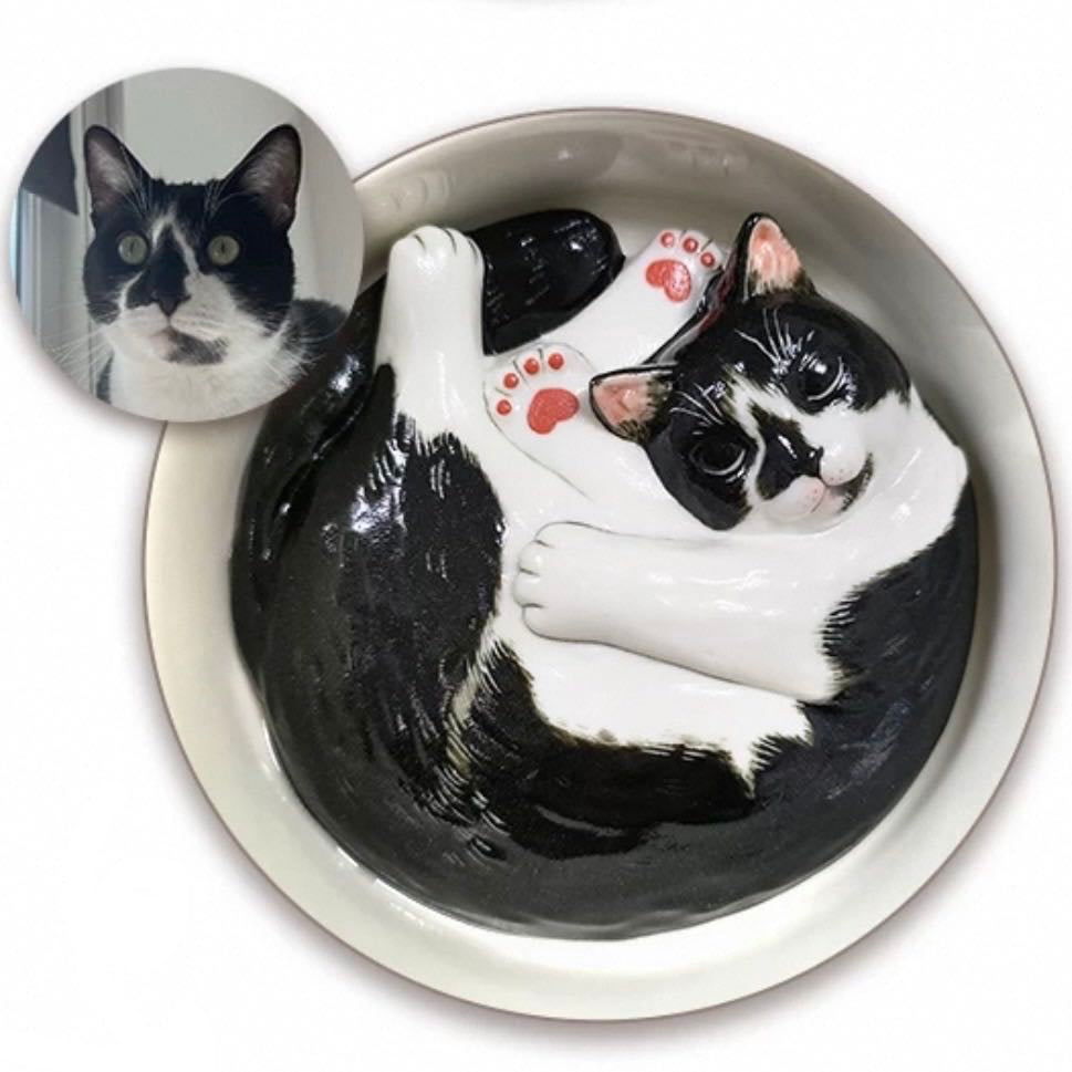 Custom cat ceramic cup size reference — 210ml handmade to order, MeowCeramics