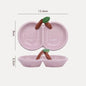 Handmade Cherry-Shaped Ceramic Compartment Dipping Dish