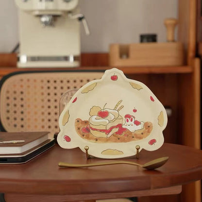 【Handmade to Order】Cute Pumpkin Fox Irregular-Shaped Plate