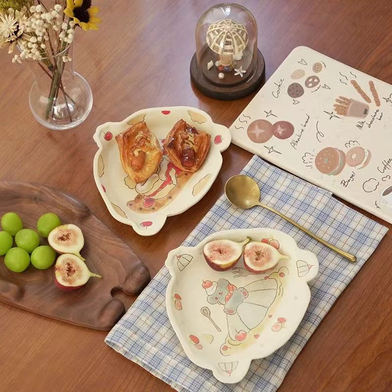 【Handmade to Order】Cute Pumpkin Fox Irregular-Shaped Plate