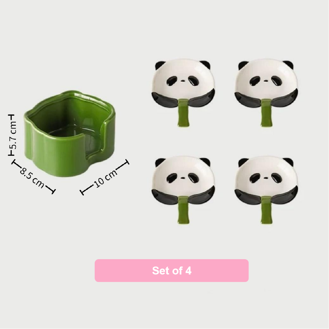 Panda-Shaped Ceramic Dipping Dish Set