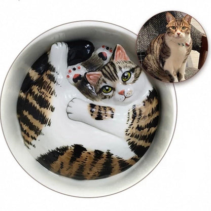 Pet portrait cup customization process — design sketch approval stage, MeowCeramics