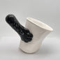 Black cat paw tilt mug — handmade optical illusion ceramic, 250ml, MeowCeramics