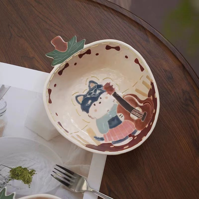 【Handmade to Order】Cute Strawberry Cat & Dog Dessert Fruit Plate