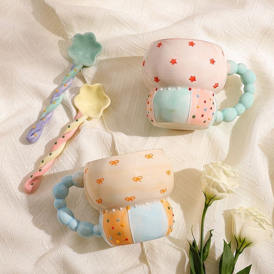Cute Hand-Painted Ceramic Candy-Colored Mug