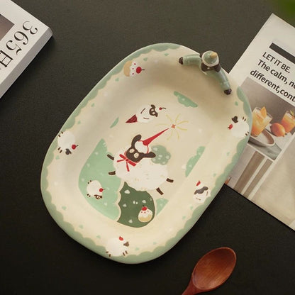 【Handmade to Order】Cute 3D Puppy with Hat Oblong Plate