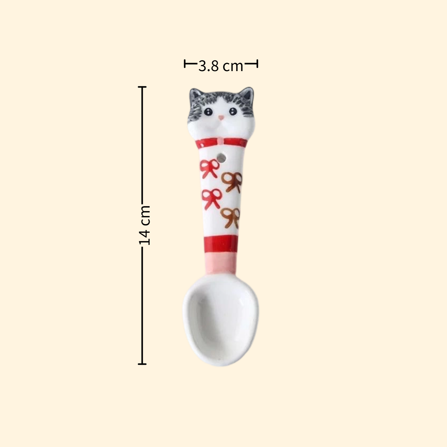 Grey Garfield handmade ceramic spoon — underglaze painted, food-safe, MeowCeramics