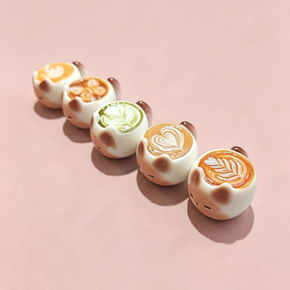 Mini Siamese Cat Latte Art Resin Cup Figurines — Set of 5 | Coffee & Matcha | Desk Ornament