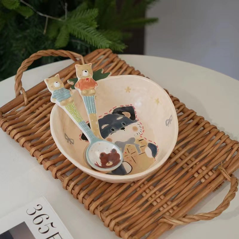 【Handmade to Order】Cute Strawberry Cat & Dog Dessert Fruit Plate