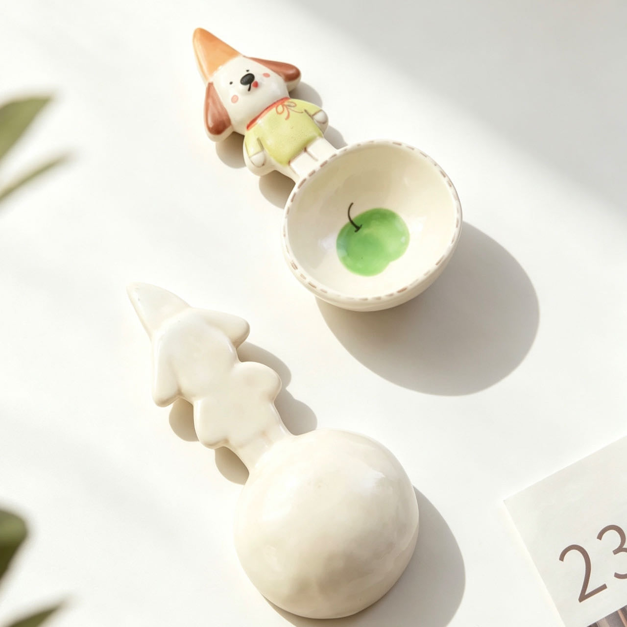 Puppy ceramic spoon gift idea — handcrafted dog lover gift, MeowCeramics