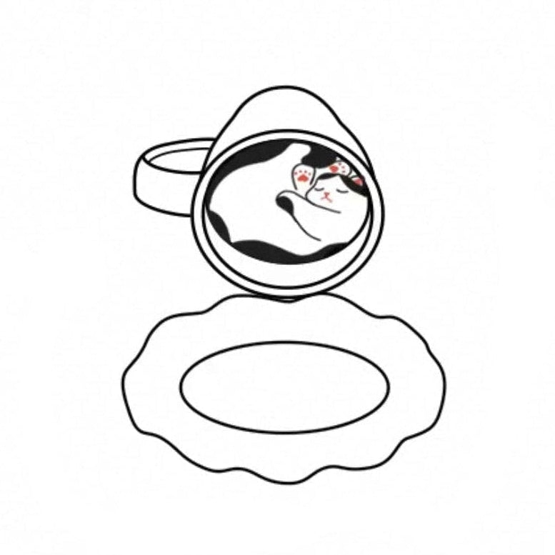 Handmade Cute Cat Coffee Cup & Saucer Set - 210ml