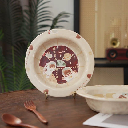 【Handmade to Order】Cute Vintage Bear Round Plate