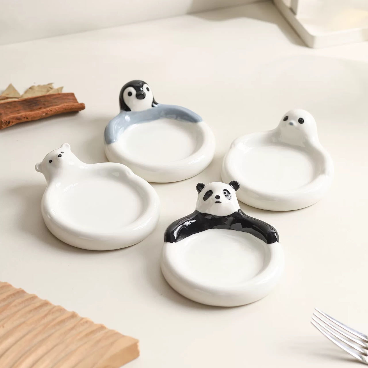 Adorable Hand-Painted Ceramic Animal Dipping Dishes