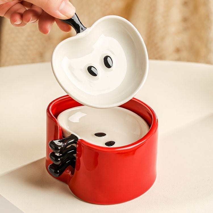 Apple-Shaped Ceramic Dipping Dish Set
