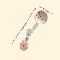 Polka dot ceramic coffee spoon — handmade, food-safe, with size reference, MeowCeramics