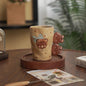 【Handmade to Order】Cute Vintage Hand-Pinched Textured Mug with Irregular Bear Handle