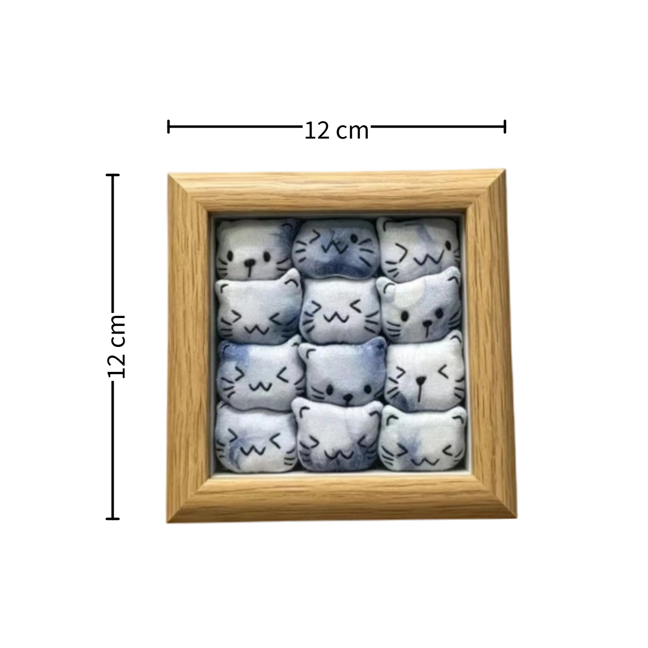 Handmade Tie-Dye Plush Cat Photo Frame — 12 Unique Cats | Wood Frame | Wall & Desk Decor