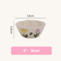Handmade Retro Floral Ceramic Tableware Set - Set of 5