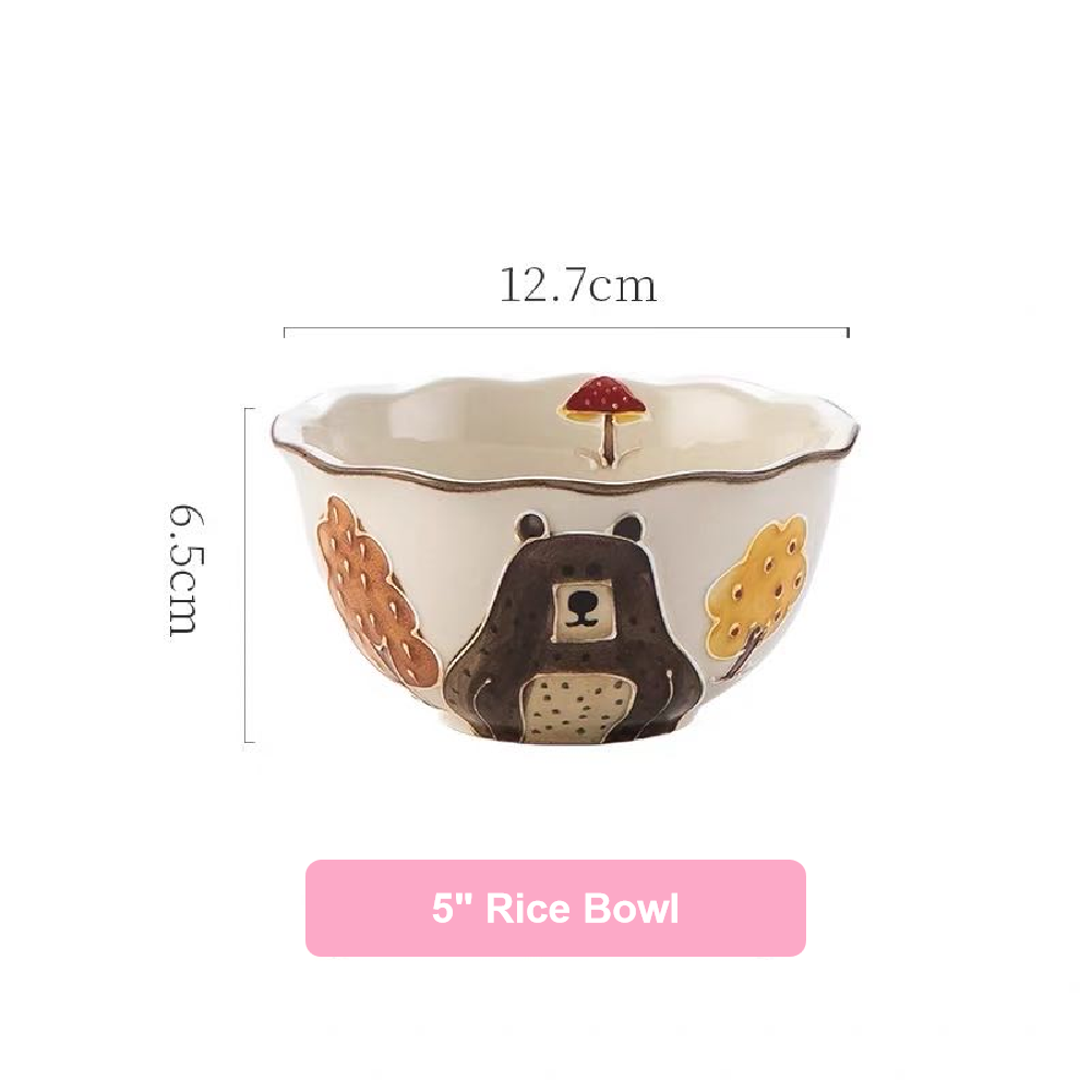 Adorable Forest Bear Family Tableware Set - Set of 14