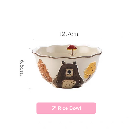 Adorable Forest Bear Family Tableware Set - Set of 14