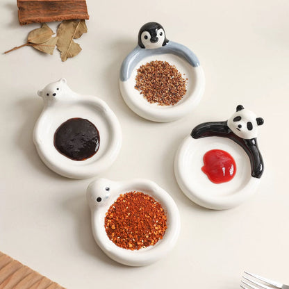 Adorable Hand-Painted Ceramic Animal Dipping Dishes