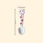 White Garfield handmade ceramic spoon — underglaze painted, food-safe, MeowCeramics