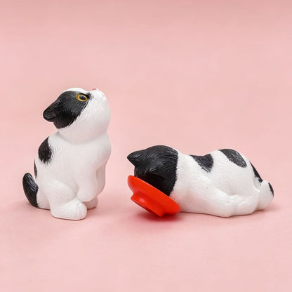 Handmade Mini Resin Cat Figurines — Set of 4 Mischievous Cats | Desk & Car Ornament