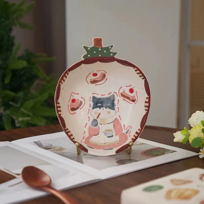 【Handmade to Order】Cute Strawberry Cat & Dog Dessert Fruit Plate