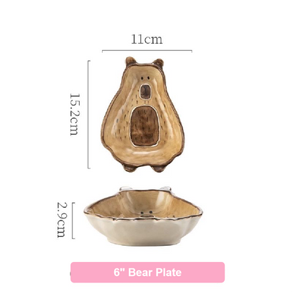 Adorable Forest Bear Family Tableware Set - Set of 14