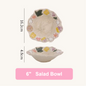 Handmade Retro Floral Ceramic Tableware Set - Set of 5