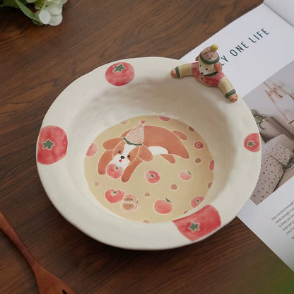 【Handmade to Order】Cute 3D Puppy Round Plate