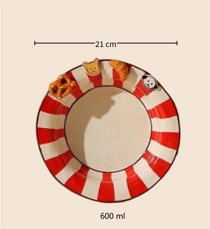 Cute Button Dog Embroidery Straw Hat Plate