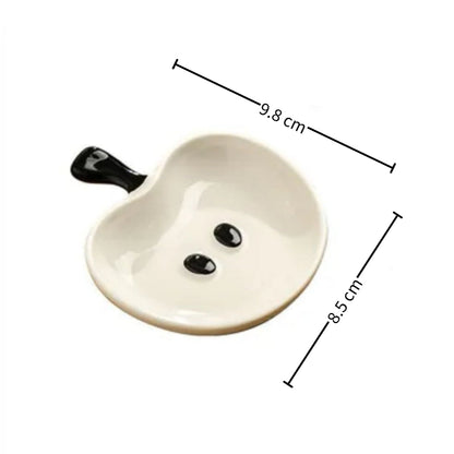Apple-Shaped Ceramic Dipping Dish Set