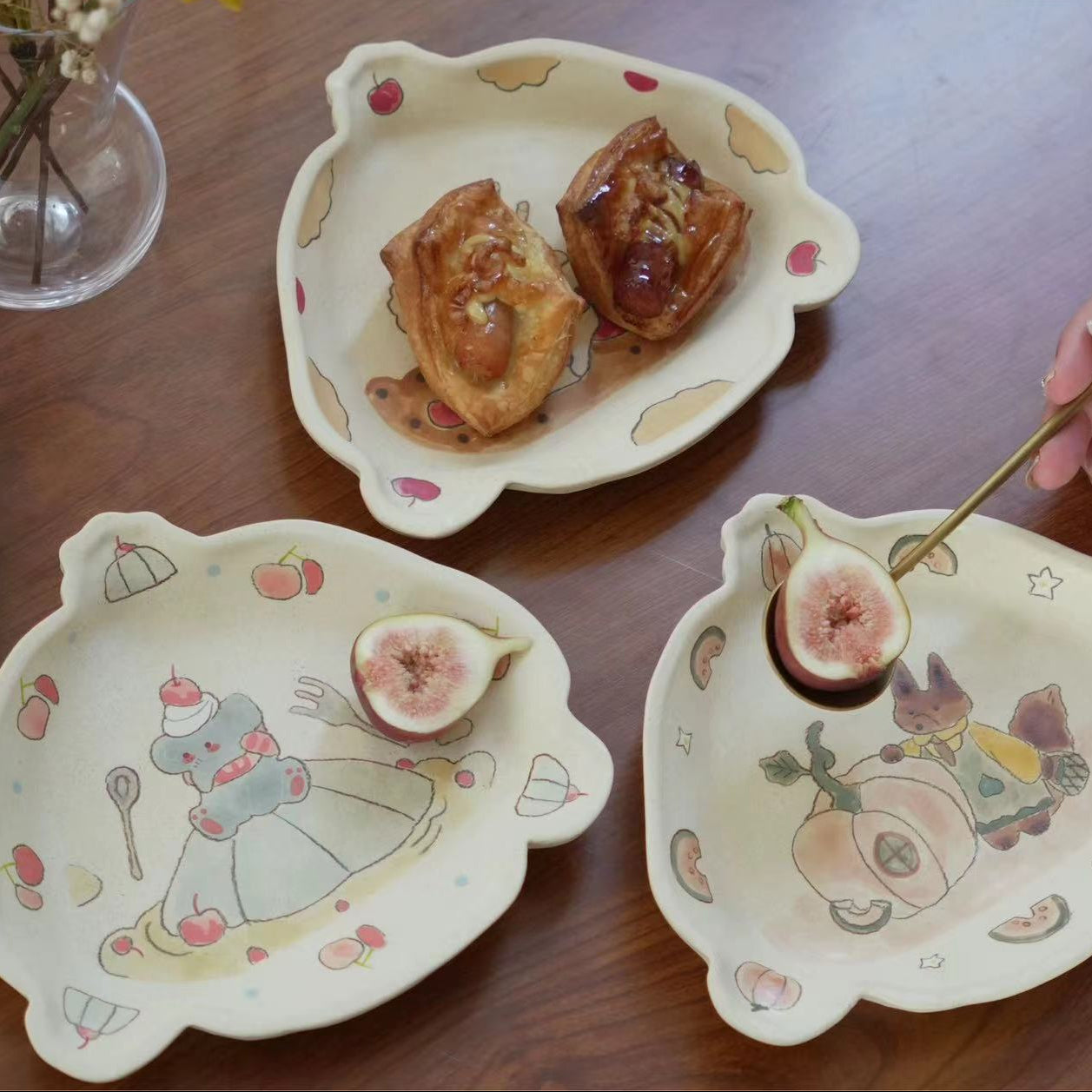 【Handmade to Order】Cute Pumpkin Fox Irregular-Shaped Plate