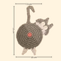 Gray and white cat butt crochet coaster — handmade knitted cup mat, button eyes, MeowCeramics