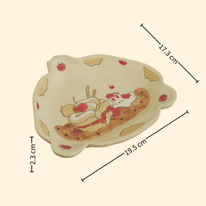 【Handmade to Order】Cute Pumpkin Fox Irregular-Shaped Plate