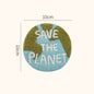 Save the Earth wool felt coaster — handmade needle felted heat-resistant table mat, oil painting style, MeowCeramics