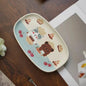【Handmade to Order】Cute Cat Rabbit Bear Square Dessert Plate