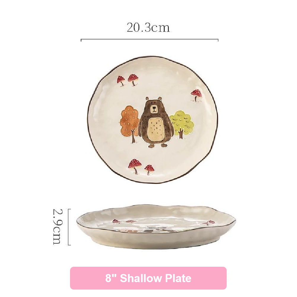 Adorable Forest Bear Family Tableware Set - Set of 14