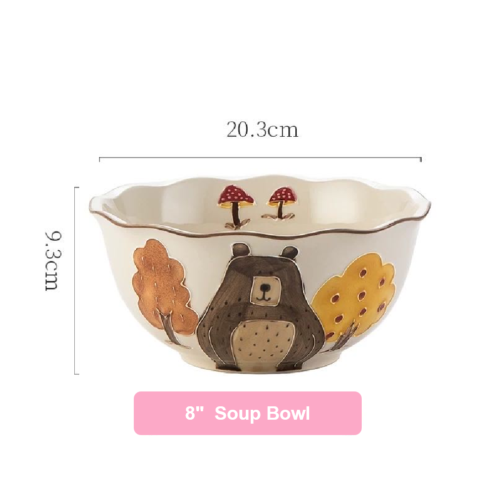 Adorable Forest Bear Family Tableware Set - Set of 14