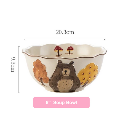 Adorable Forest Bear Family Tableware Set - Set of 14