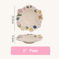 Handmade Retro Floral Ceramic Tableware Set - Set of 5