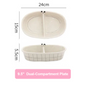 9.5" Dual-Compartment Plate with measurements on a white background