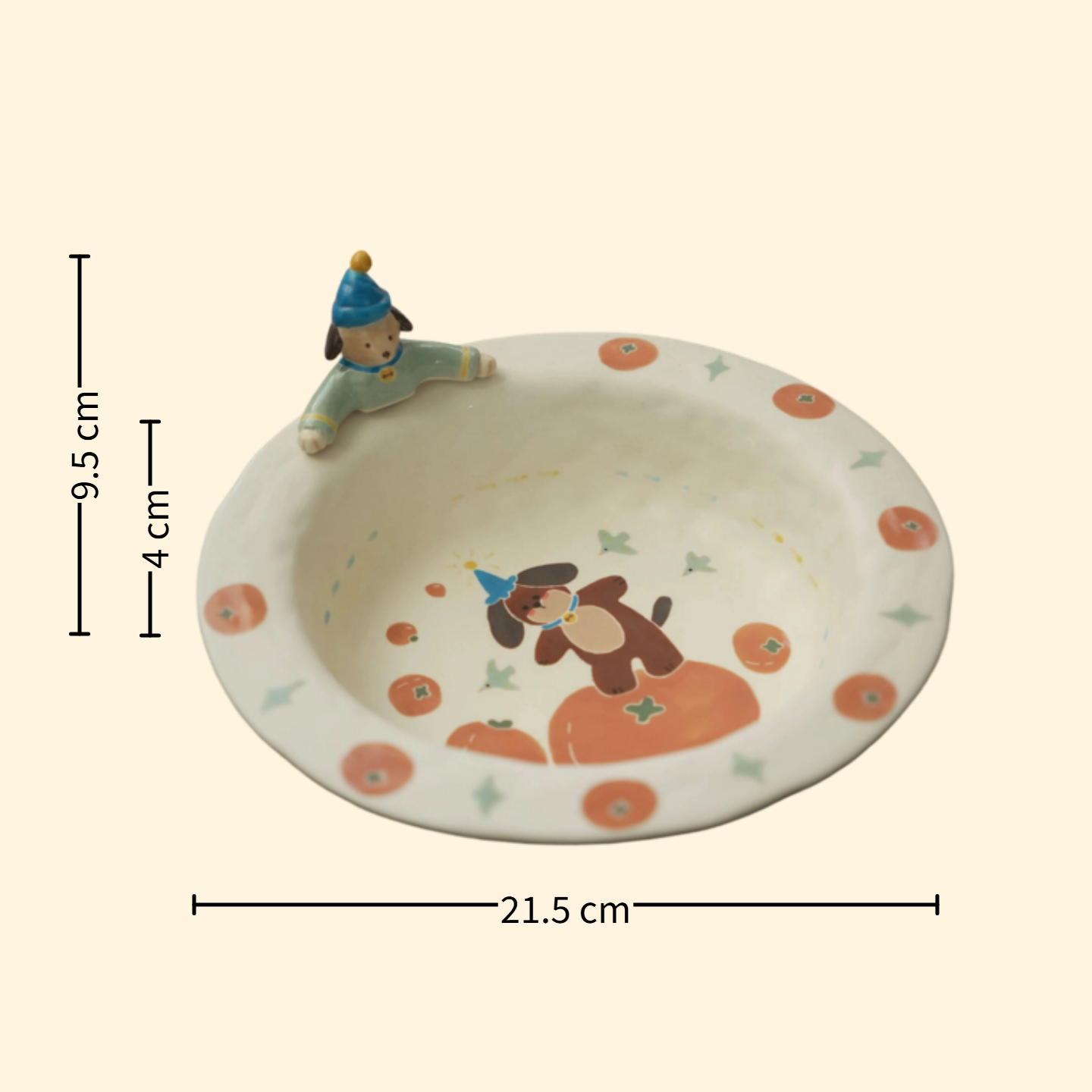 【Handmade to Order】Cute 3D Puppy Round Plate