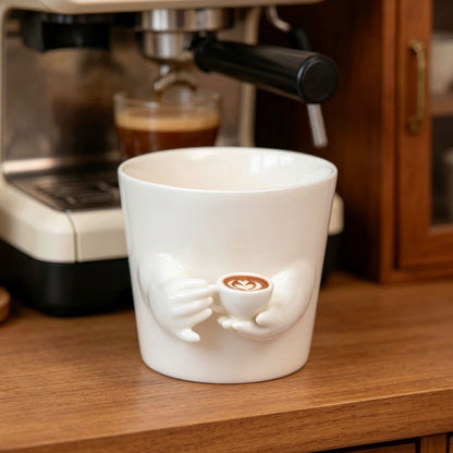 A Coffee Cup That Grows Hands & Makes Latte Art